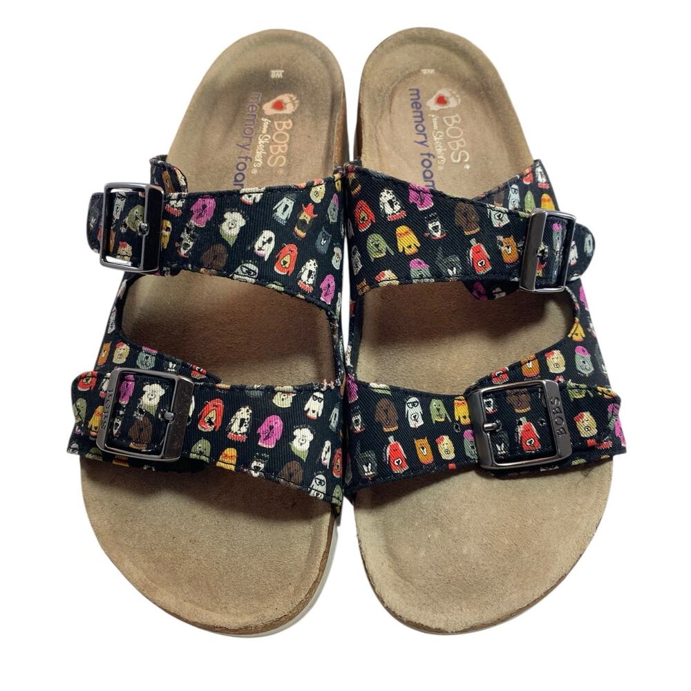 Skechers BOBS Women's Posh Pups Double Strap Sandal Memory Foam, Size 8  US